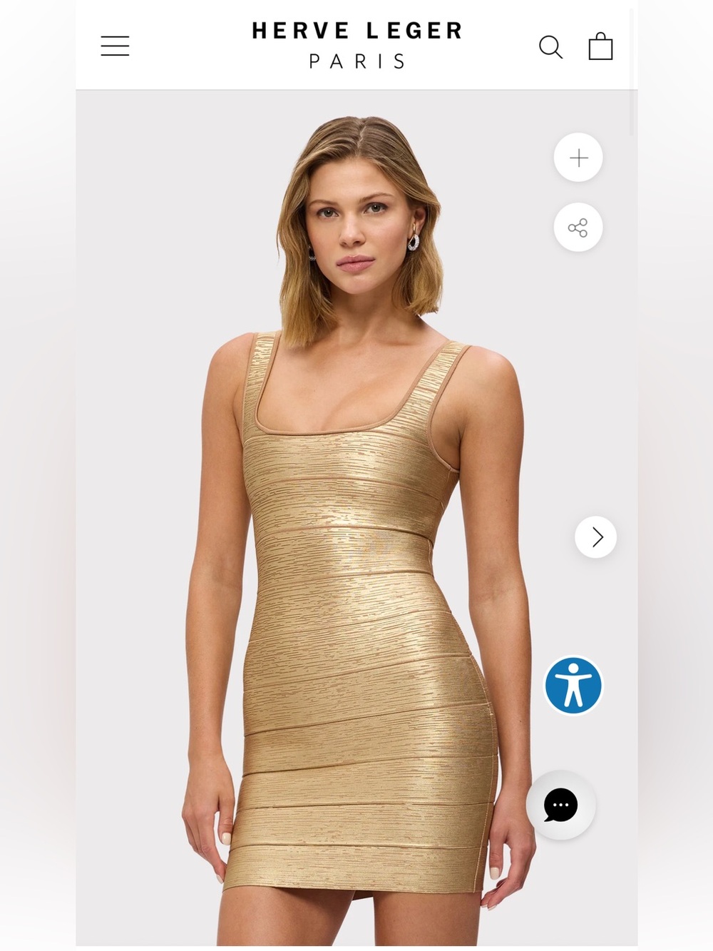 NWT Herve Leger metallic bandage dress - Small